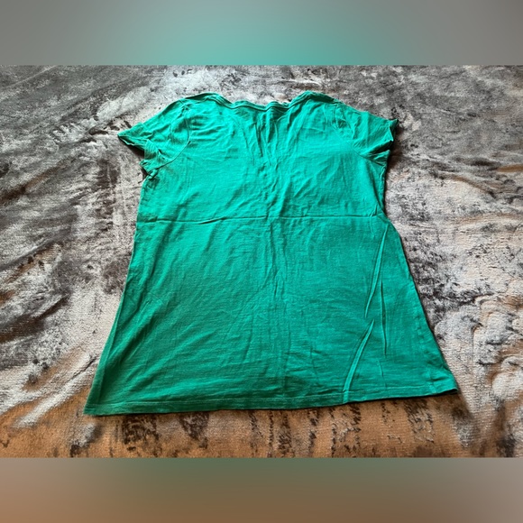 Merona V Neck Short Sleeve 100% Cotton Aqua Size XXL - Picture 5 of 8